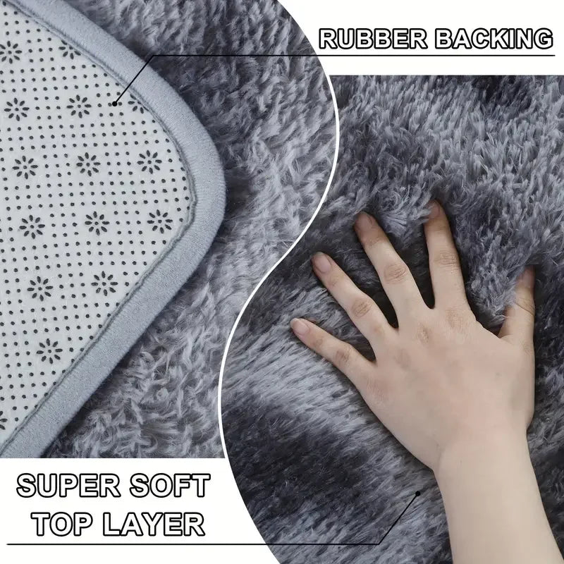 Cute Fluffy Rug - Ultra-Grip Non-Slip Backing, Effortlessly Easy to Clean
