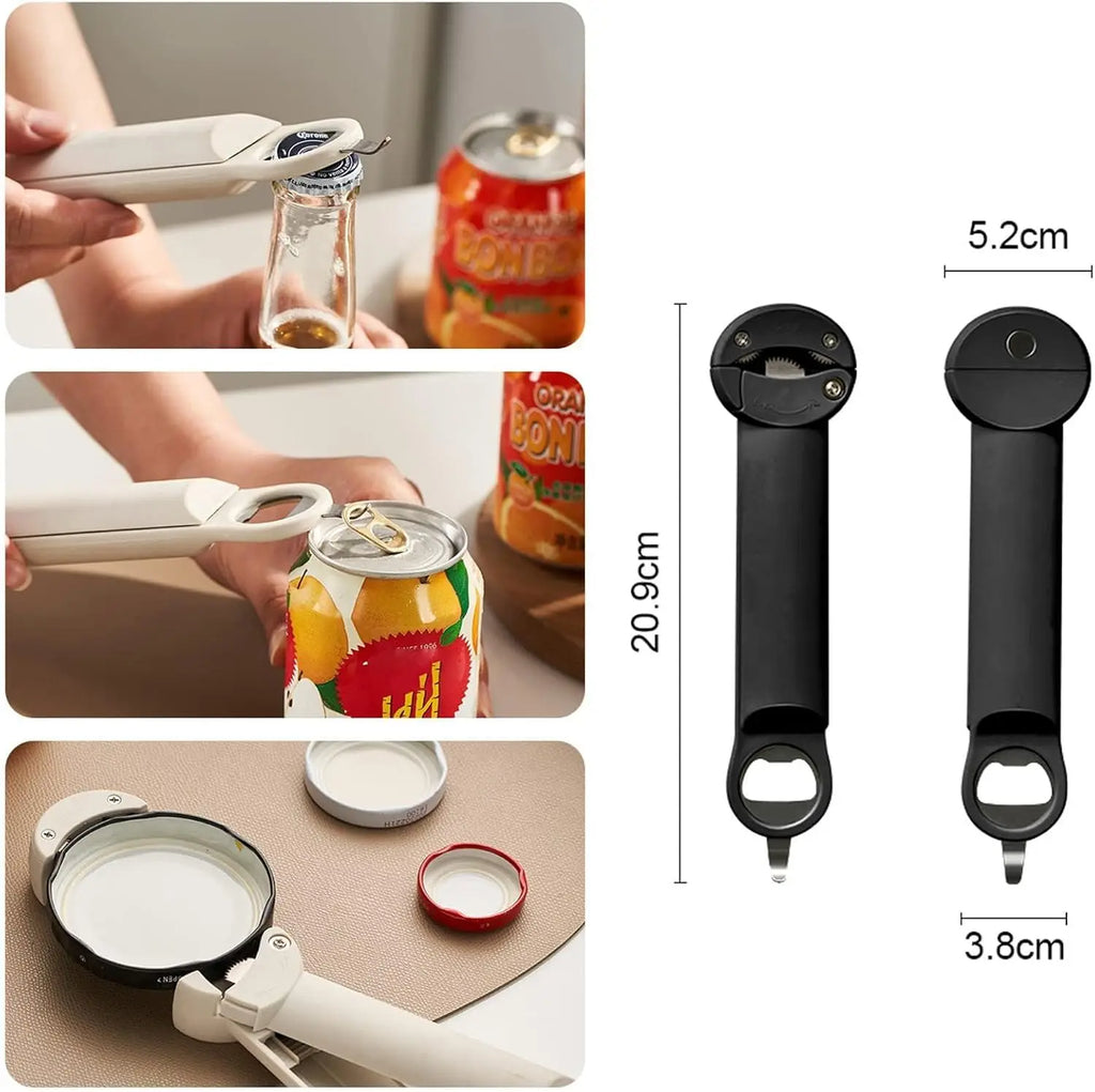 Retractable Bottle Opener - Adjustable Multifunctional Can Opener Jar Lid Gripper
