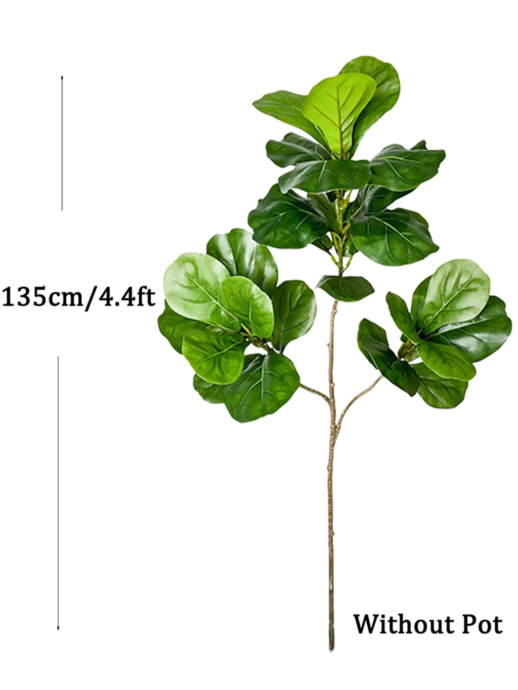 Large Artificial Ficus Tree Fake Rubber Plants Branch Plastic Fiddle Leaves