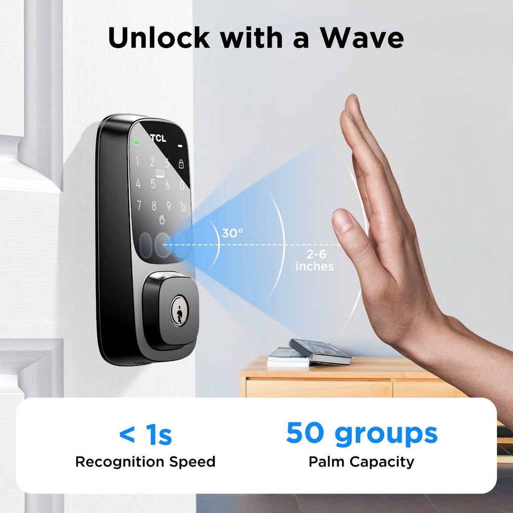 TCL Smart Lock D1 Pro Palm Vein Lock Keyless Entry Door Lock Upgraded