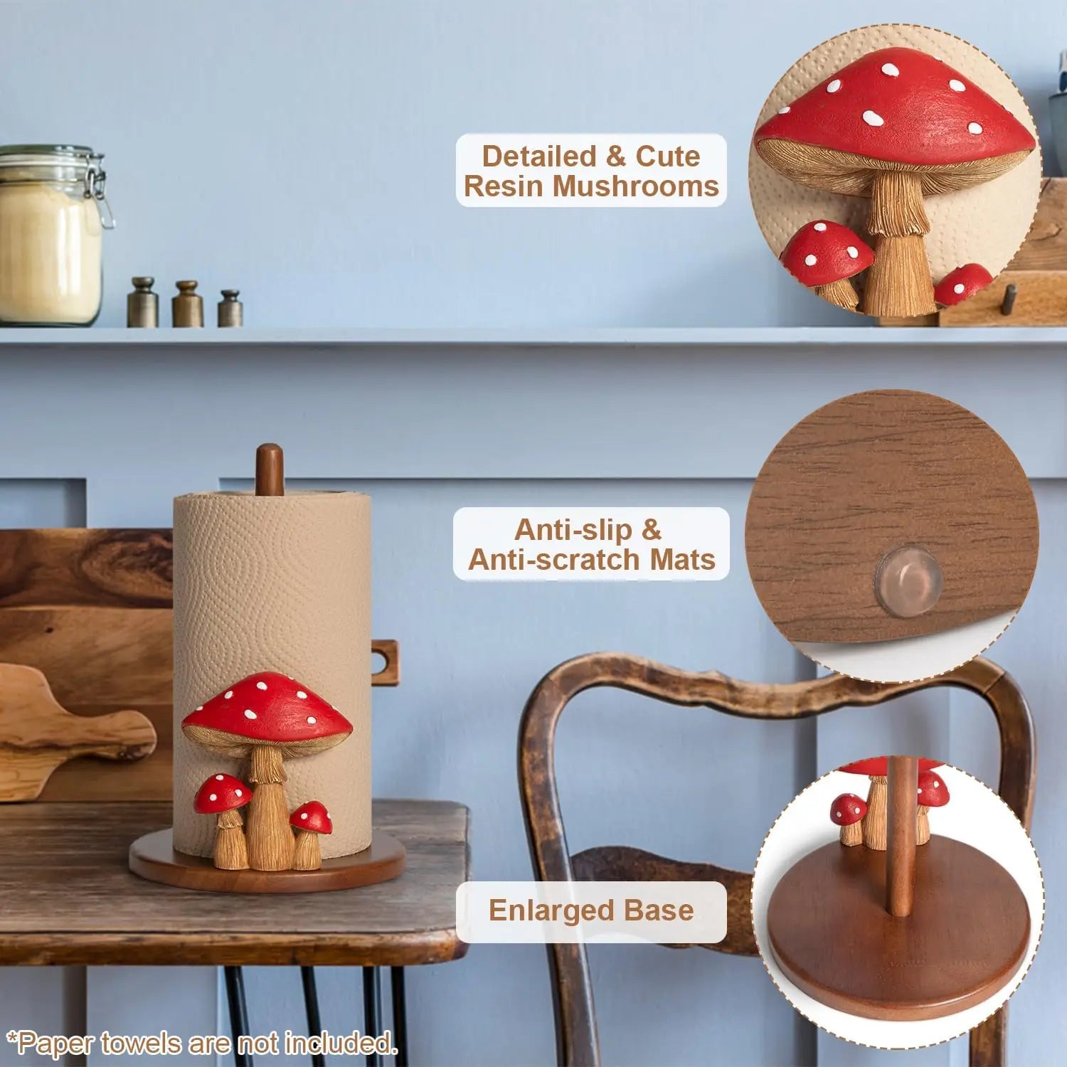 Cute Mushroom Paper Towel Holder