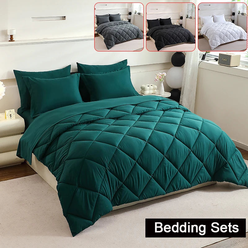 5pcs/7pcs Twin Full Queen King Bedding Sets Home Decor Comforter Flat Sheet Fitted