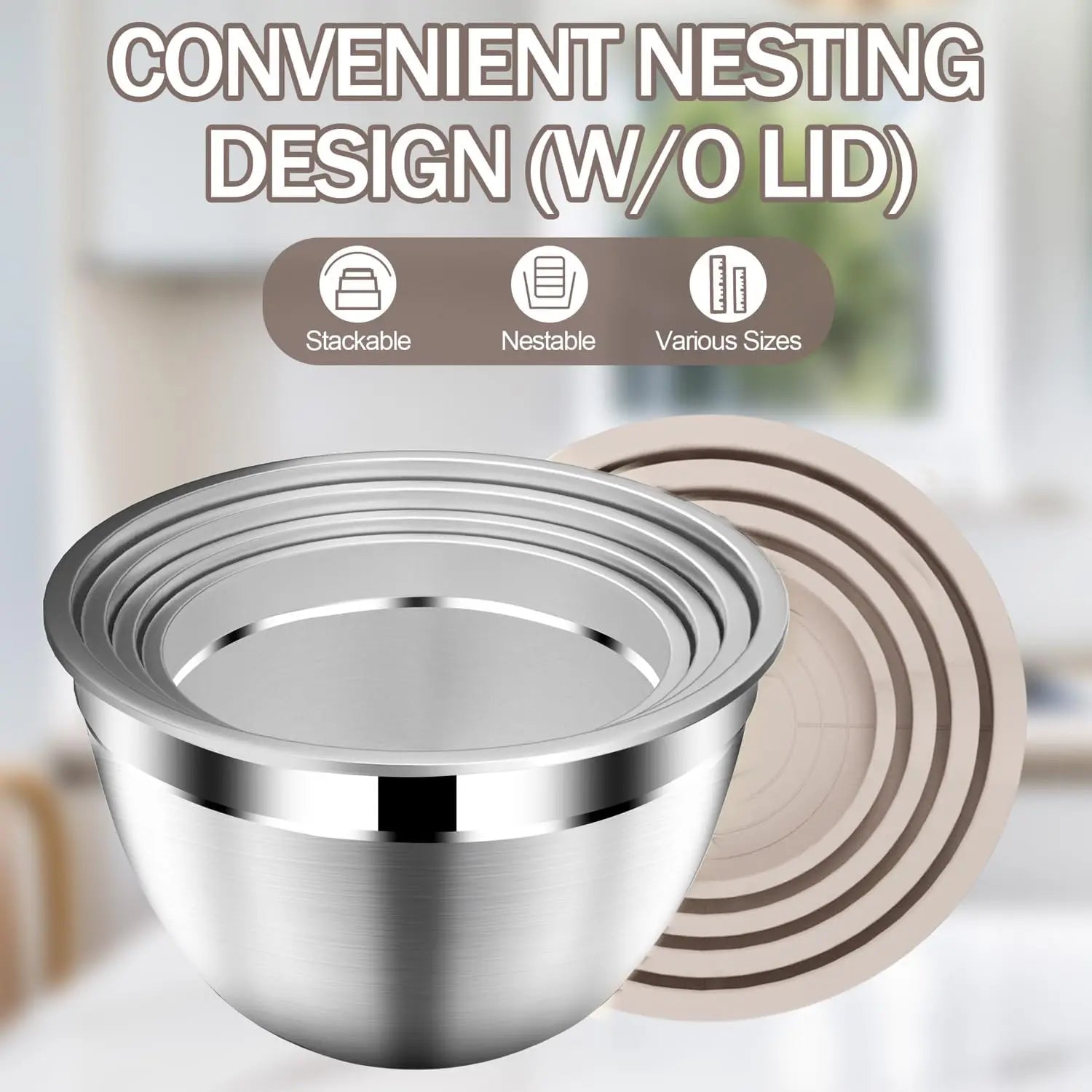 Stainless Steel Mixing Bowls with Lids