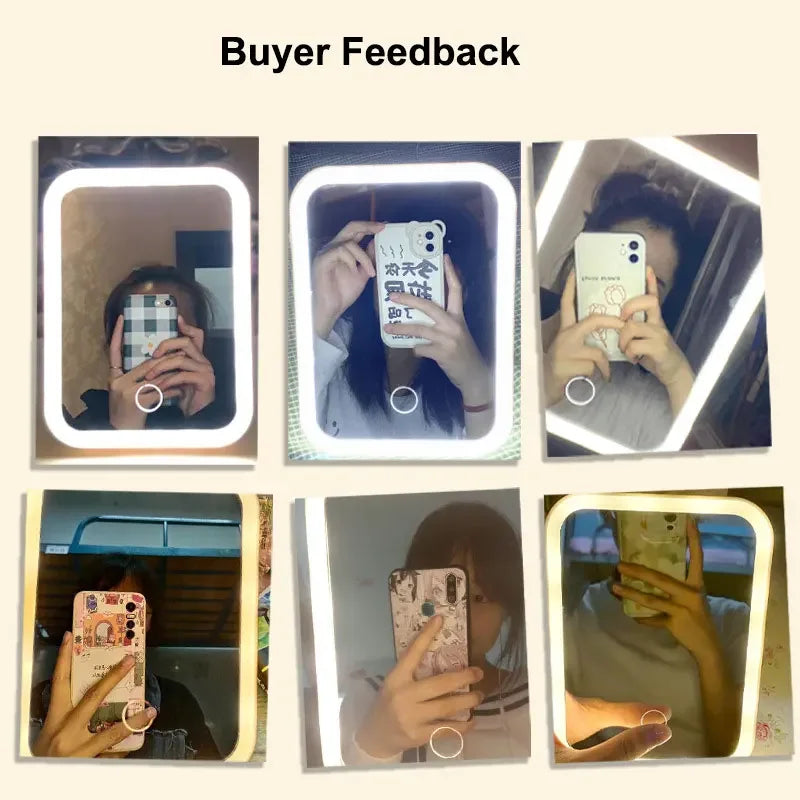 LED Smart Student Dormitory Desktop Fill Light Small Mirror