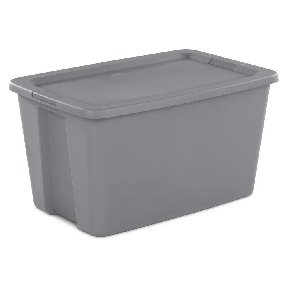 30 Gallon Storage Bin Stackable Container with Lid and Integrated Handles