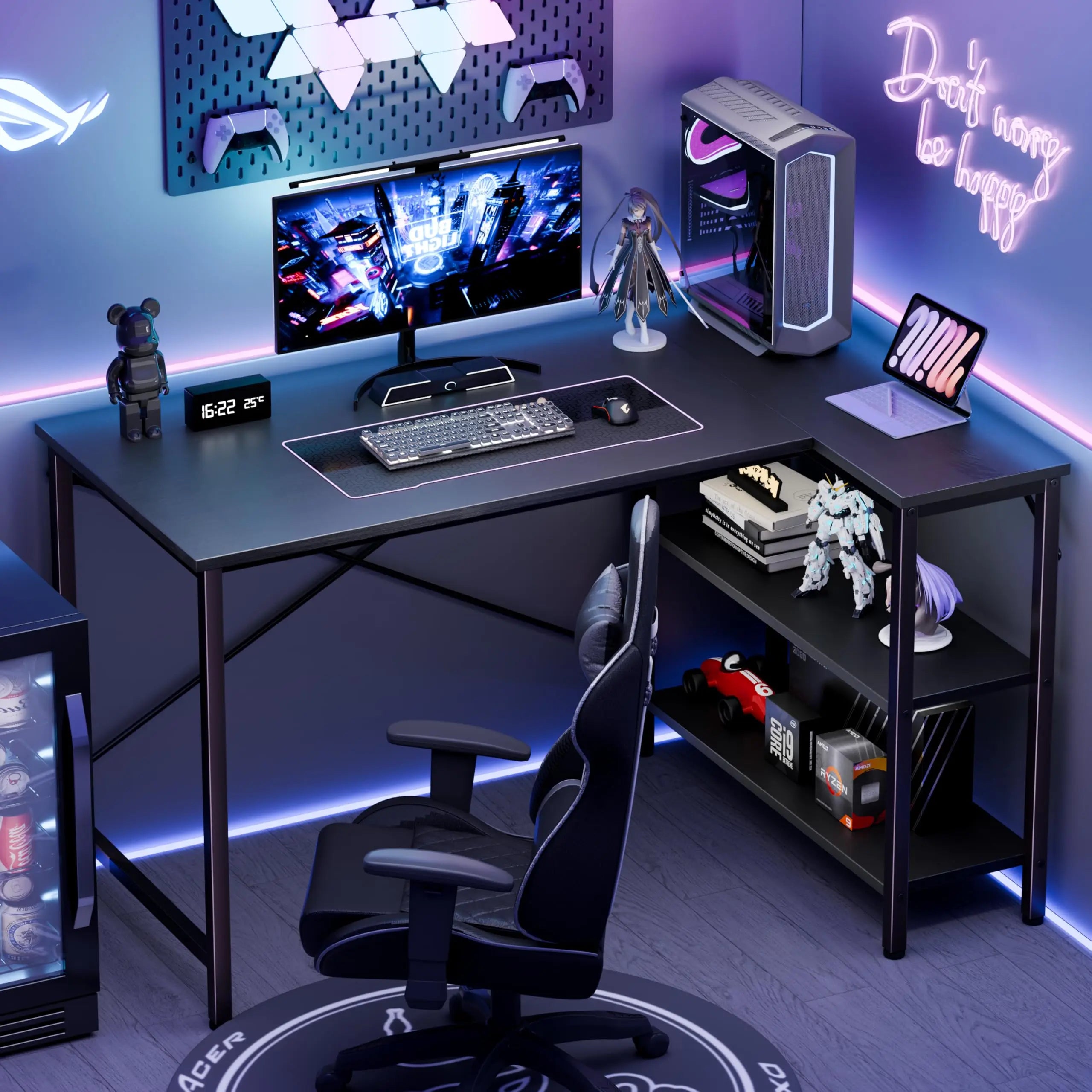 L Shaped Desk 47 Inch Computer Desk Gaming Furniture Corner Desks Home Office