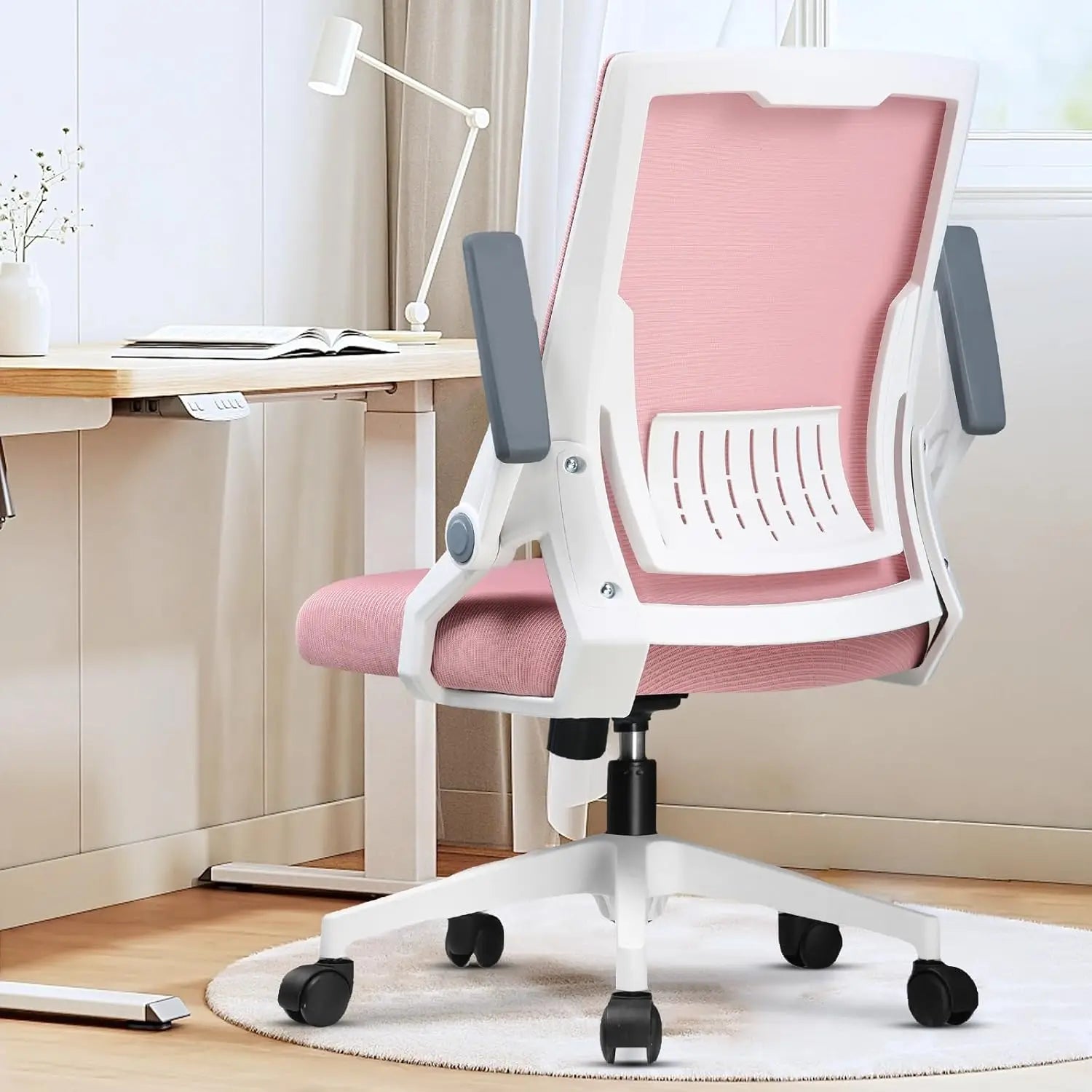 GTRACING Ergonomic Office Chair Flip-up Armrests Executive Computer Chair for Home Office Breathable Mesh Comfy Lumbar Support