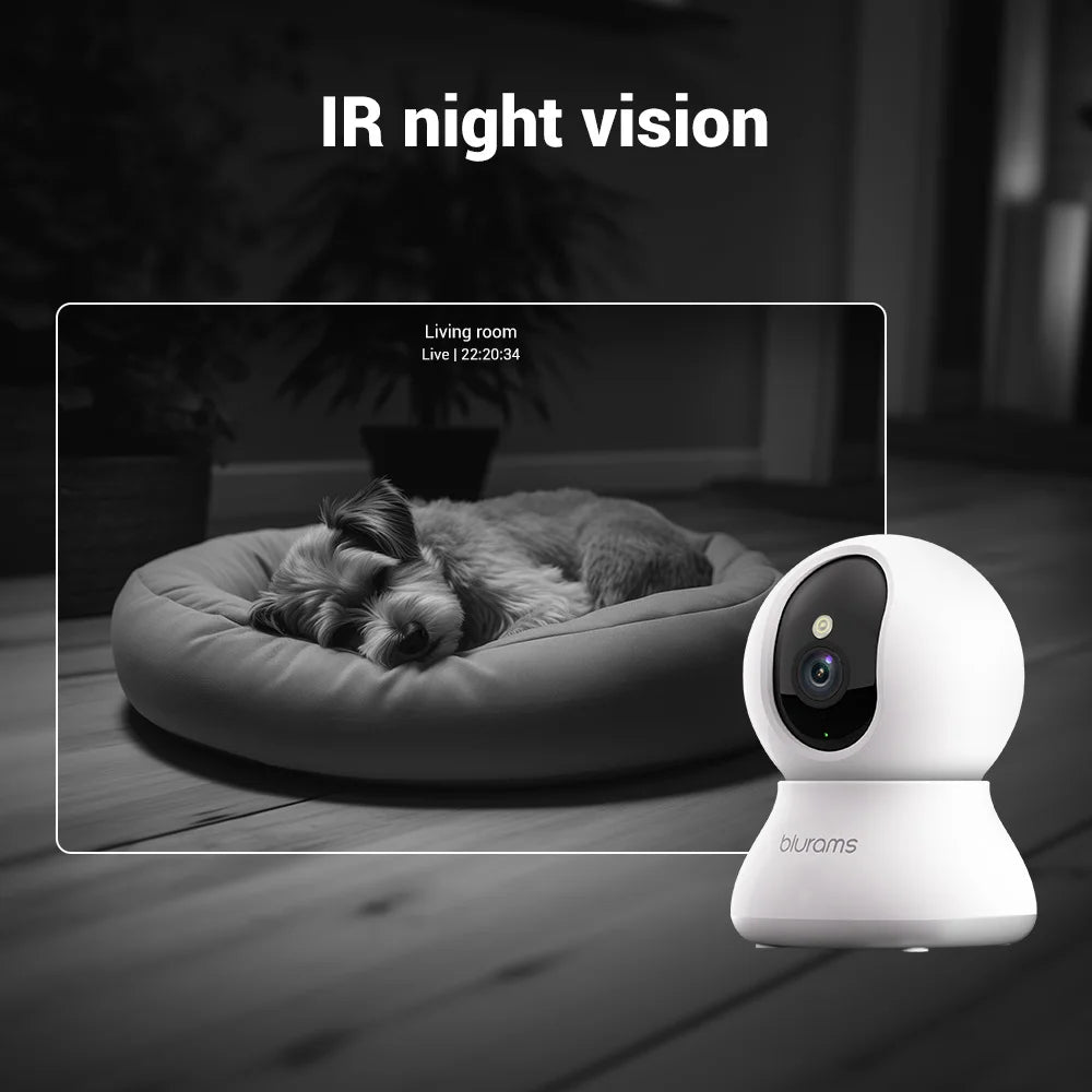360° Indoor Security Camera, Dog Camera with Phone App