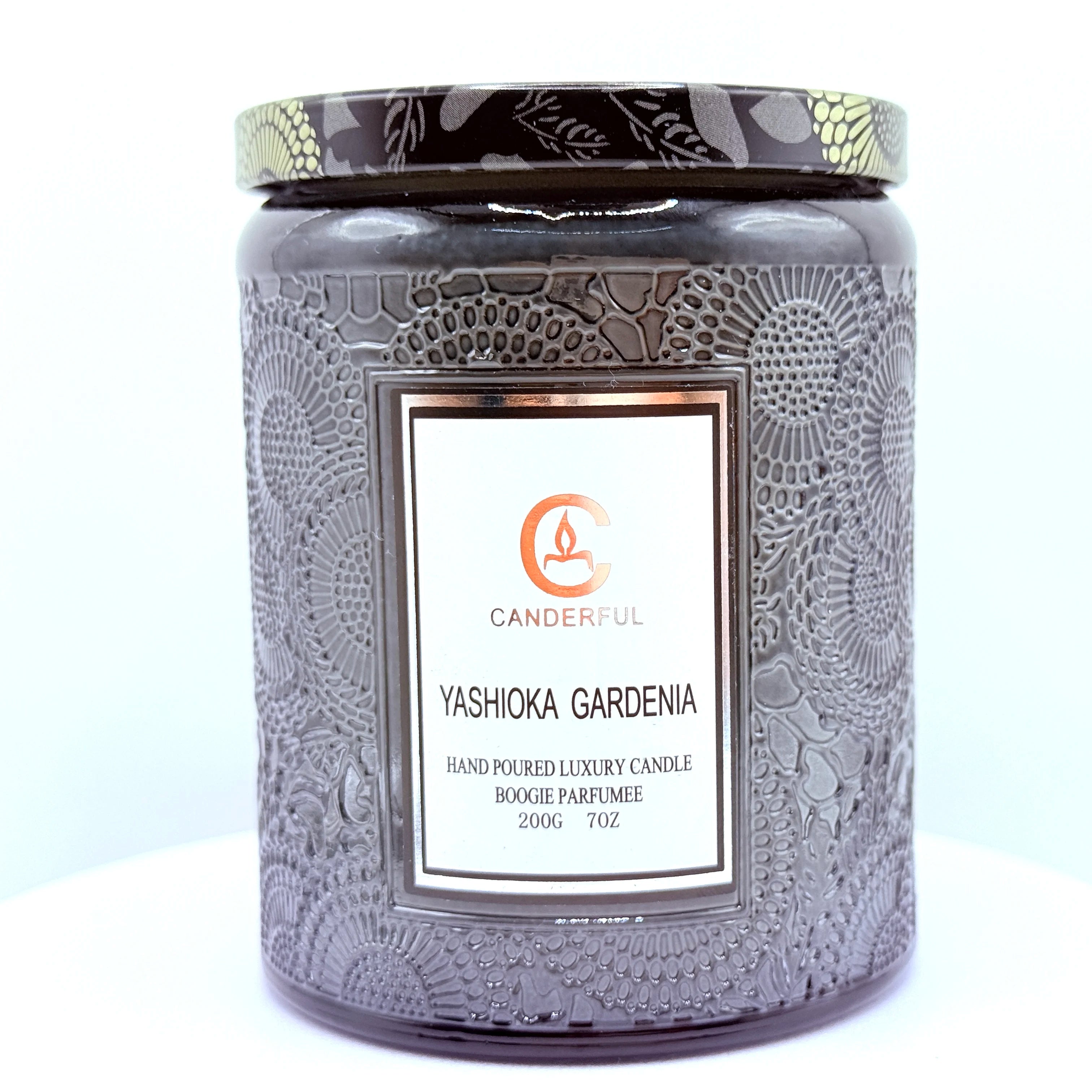 Embossed Glass Scented Candle Soy Wax Aromatherapy Candle | 5 Scents | 40 Hour Long Burn |
