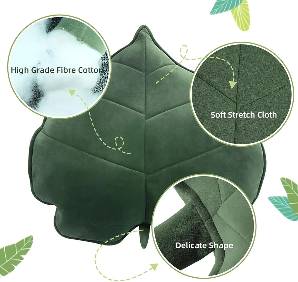 Cute Leaf Throw Pillows, Soft Plush Cushion for Home Decor