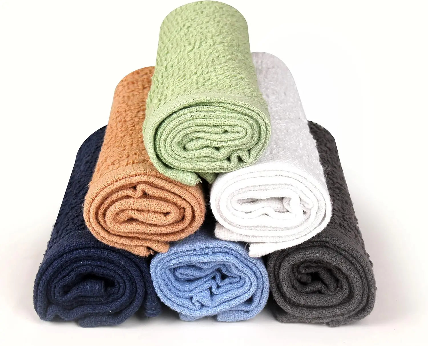 24-Pack 100% Cotton Wash Cloths, Super Absorbent & Soft Flannel Face Towels for Multi-Purpose Use