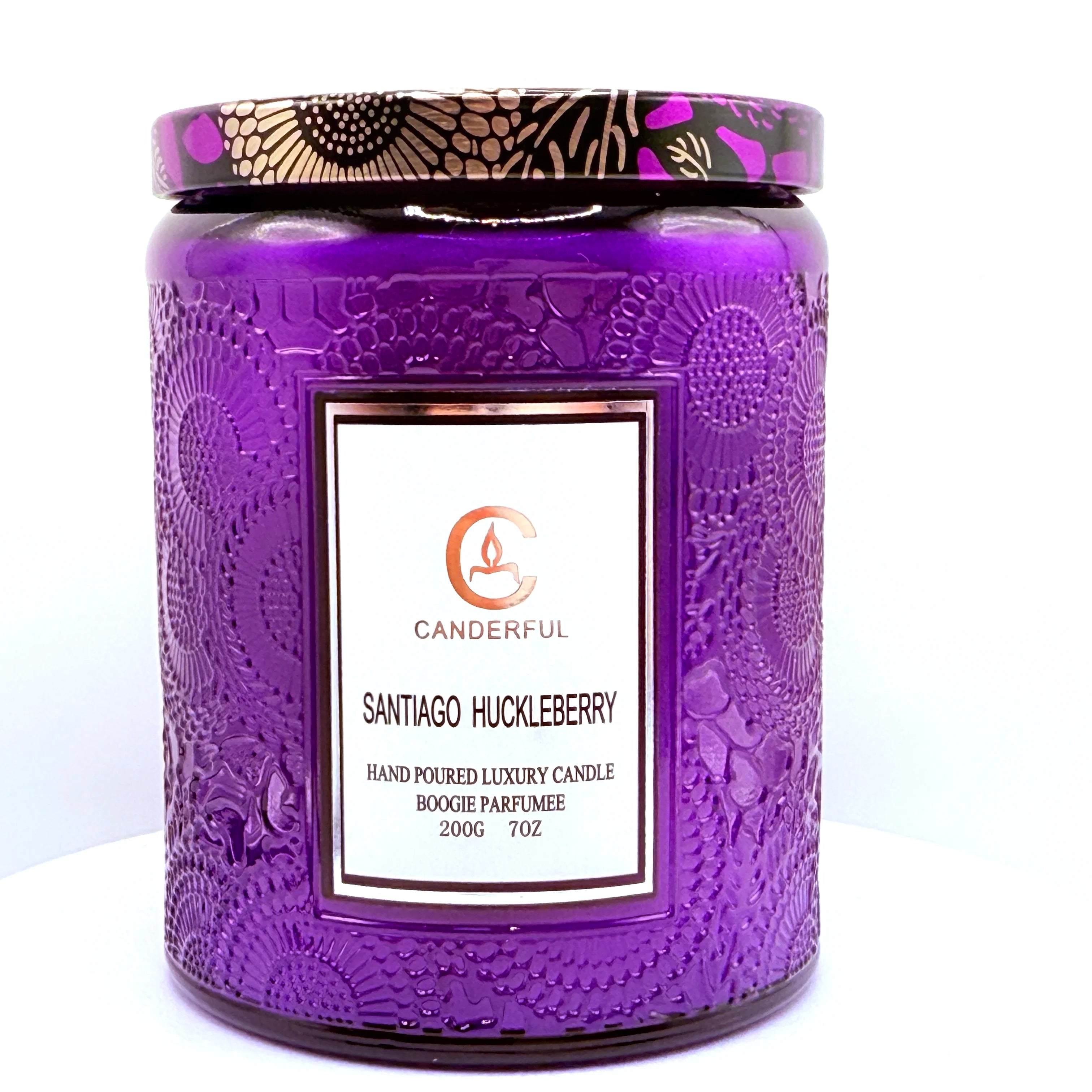 Embossed Glass Scented Candle Soy Wax Aromatherapy Candle | 5 Scents | 40 Hour Long Burn |