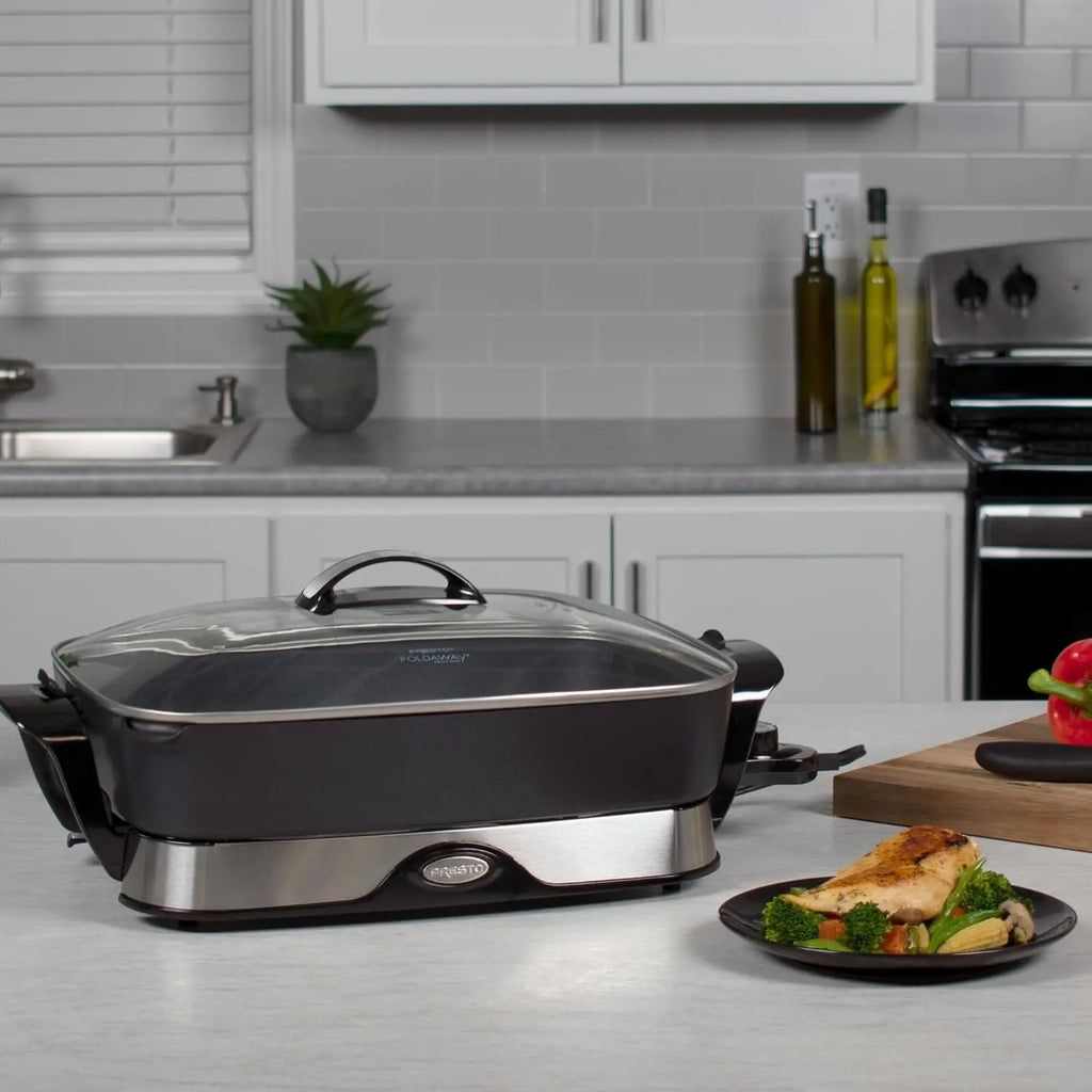 16-Inch Electric Foldaway Skillet with Nonstick Surface