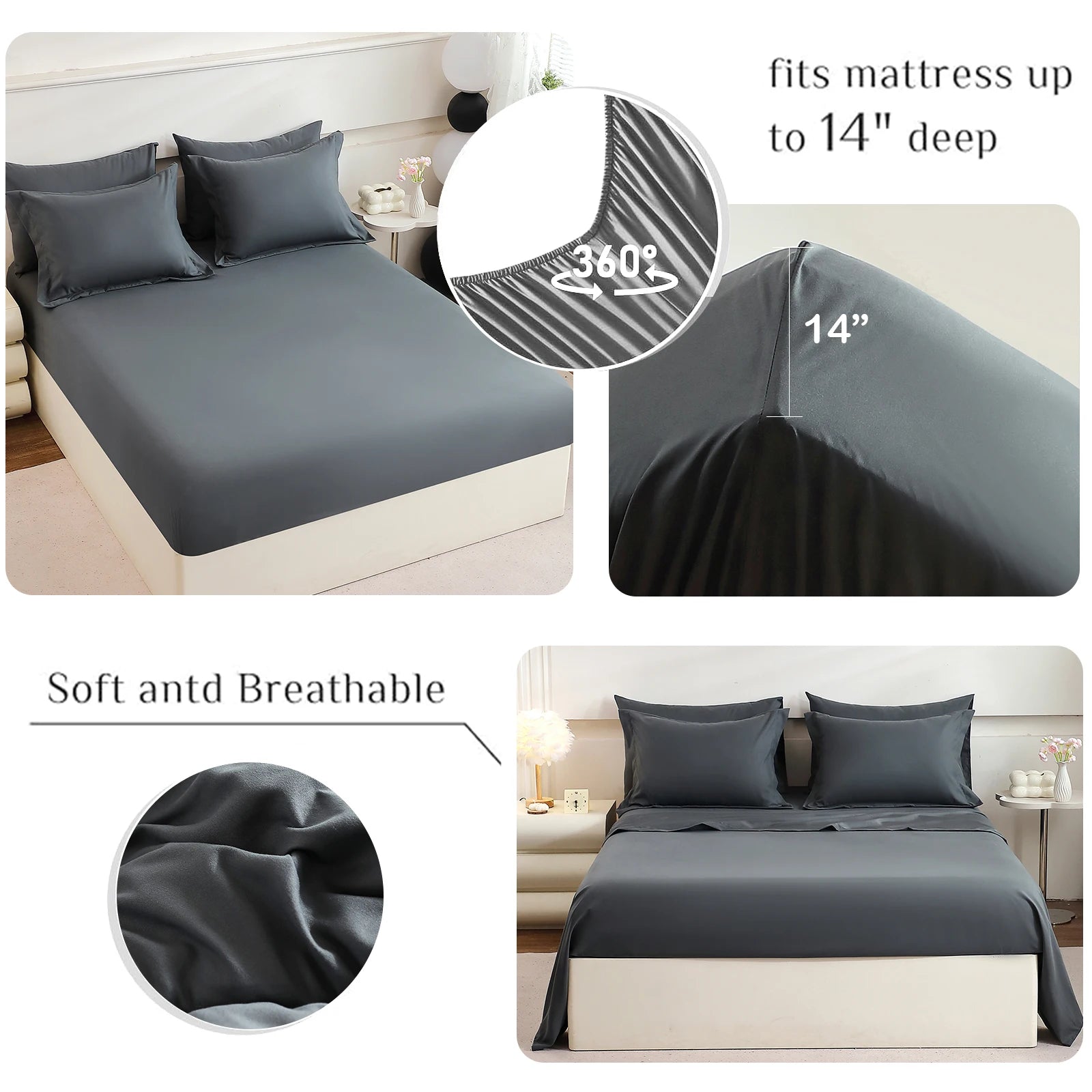 5pcs/7pcs Twin Full Queen King Bedding Sets Home Decor Comforter Flat Sheet Fitted