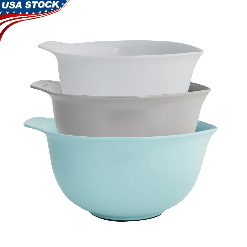Universal Mixing Bowls Set of 3 Non-Slip Easy Pour Dishwasher Safe