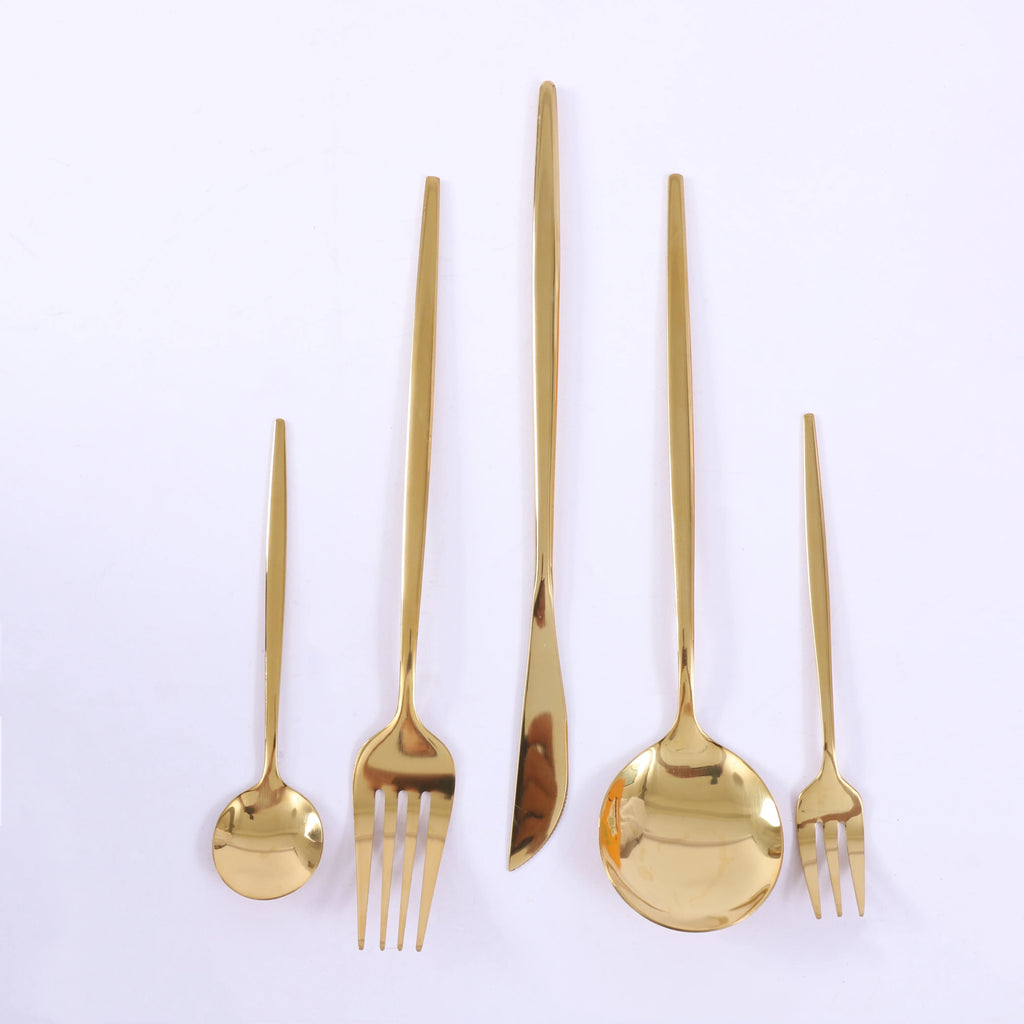 90Pcs Gold Stainless Steel Silverware - Heavy Duty Cutlery, 420 Stainless Steel