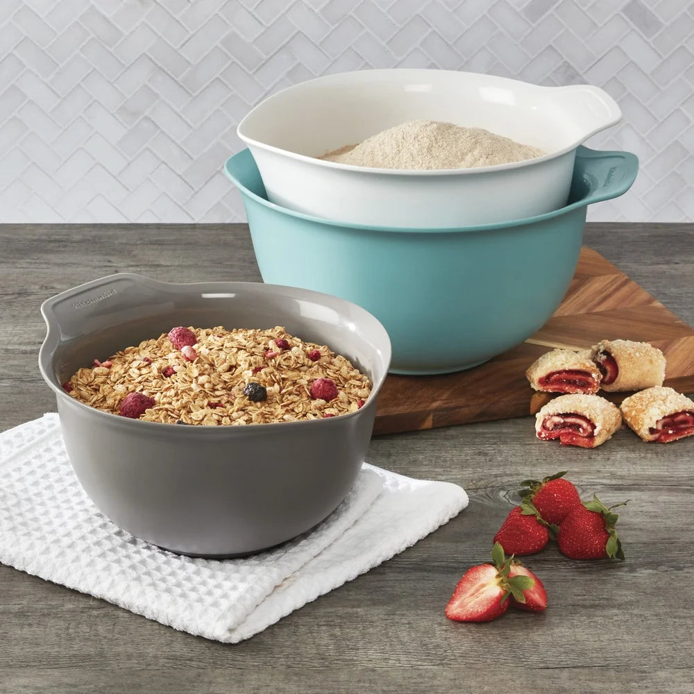 Universal Mixing Bowls Set of 3 Non-Slip Easy Pour Dishwasher Safe