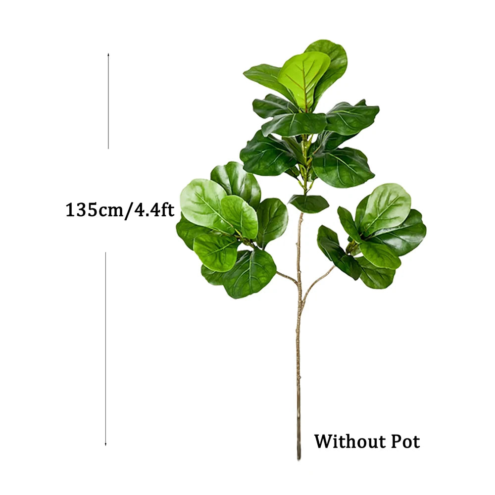 Large Artificial Ficus Tree Fake Rubber Plants Branch Plastic Fiddle Leaves