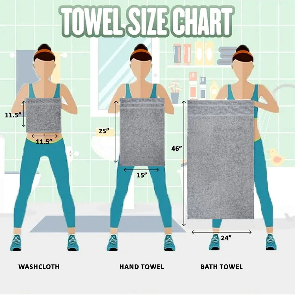 10 Piece Cotton Towel Set Soft Absorbent Towels