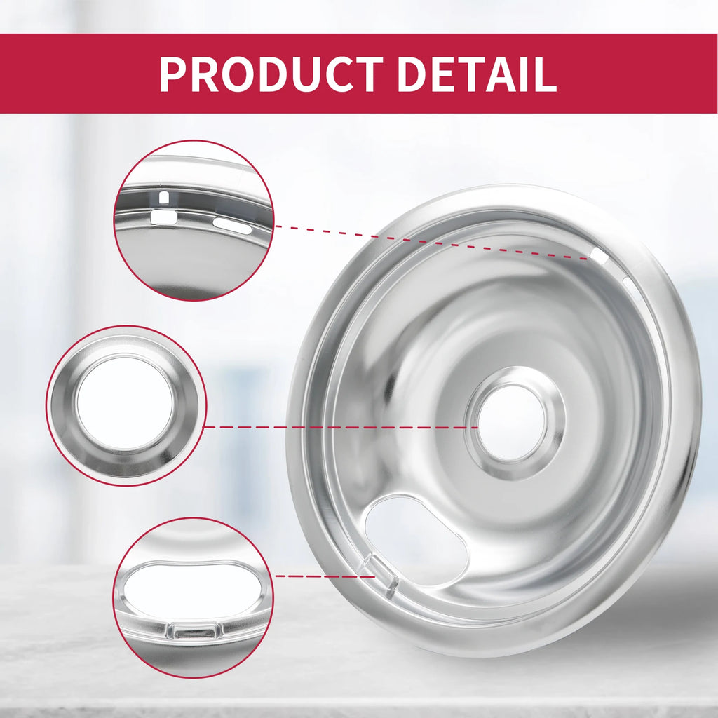 Stove Burner Drip Pans for Electric Stove Top-Compatible with Whirlpool Electric Range