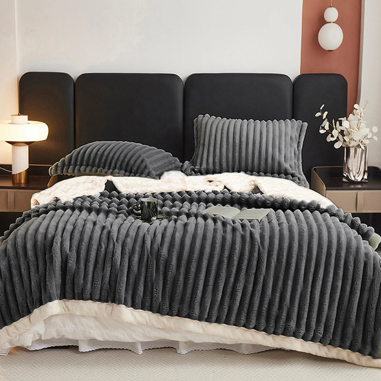 Weighted Fleece Blanket -Warm, Throw for Bedroom, Living Room, Student Dorm