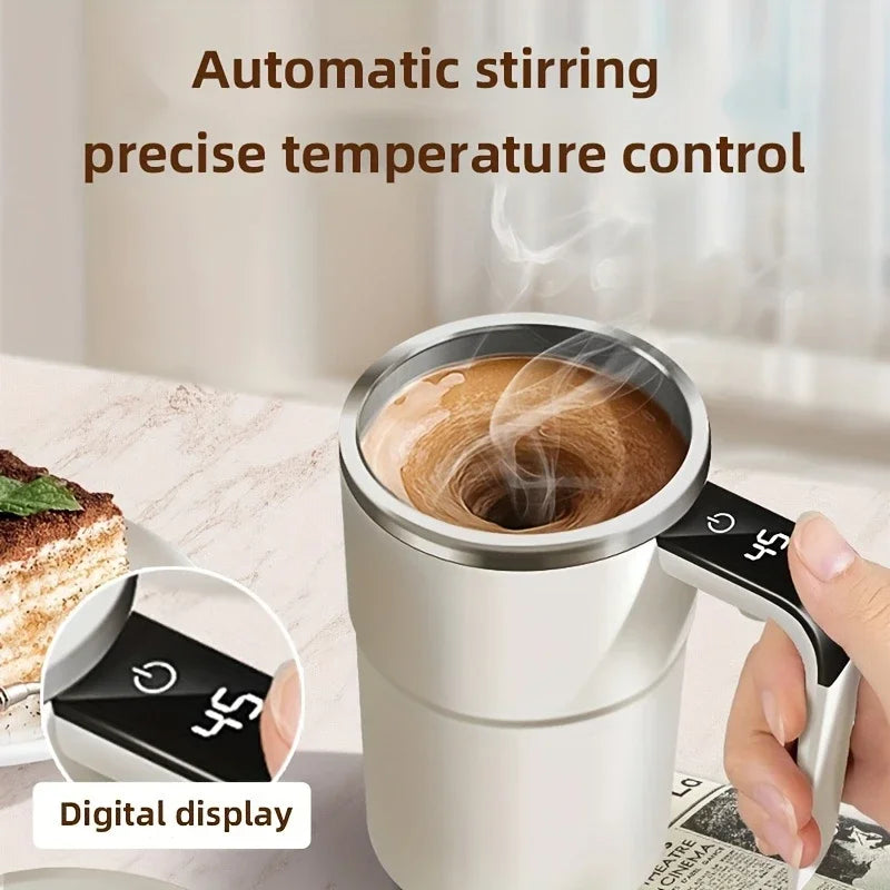 Coffee cup LED display|USB charging|magnetic mixing function