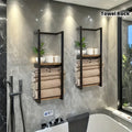 2-layer carbon steel wall-mounted towel rack, French country style