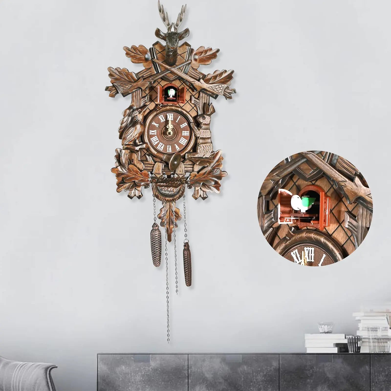 Cuckoo Wall Clock for Living Room, Bedroom, Study, Office, Gift