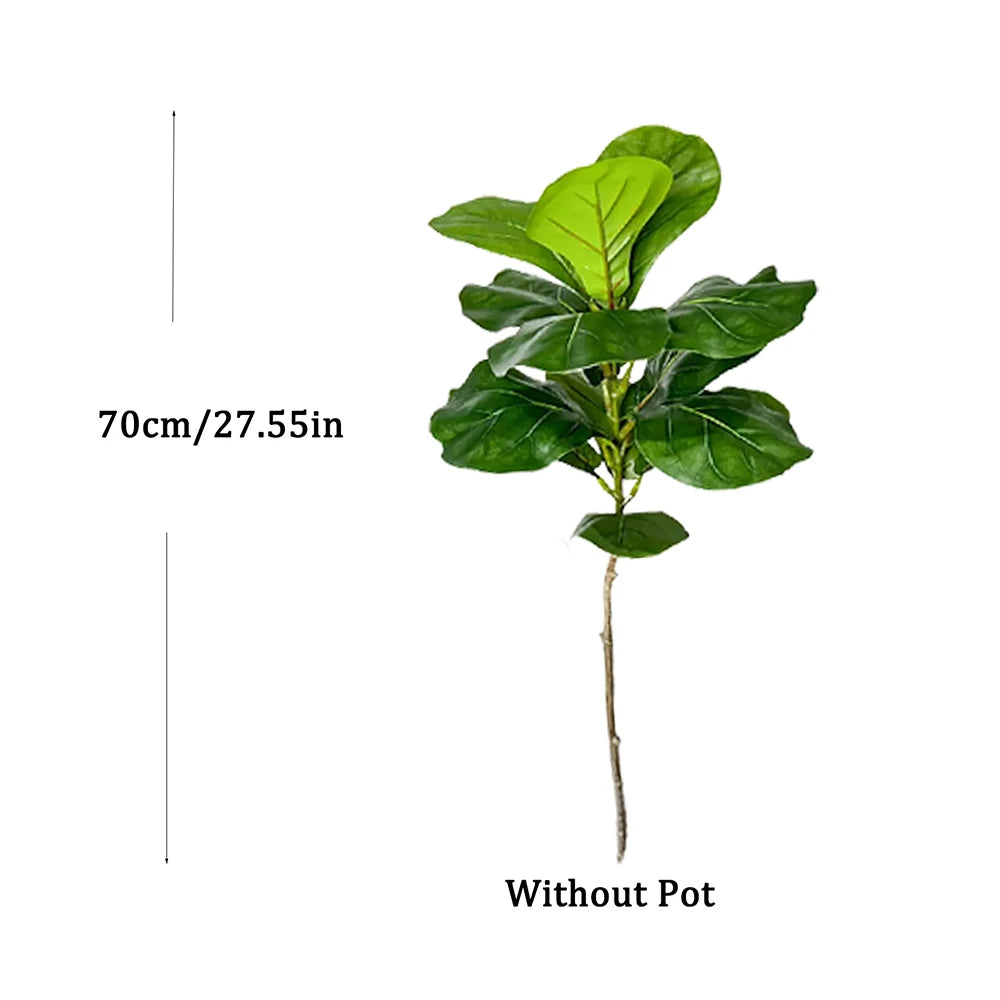 Large Artificial Ficus Tree Fake Rubber Plants Branch Plastic Fiddle Leaves