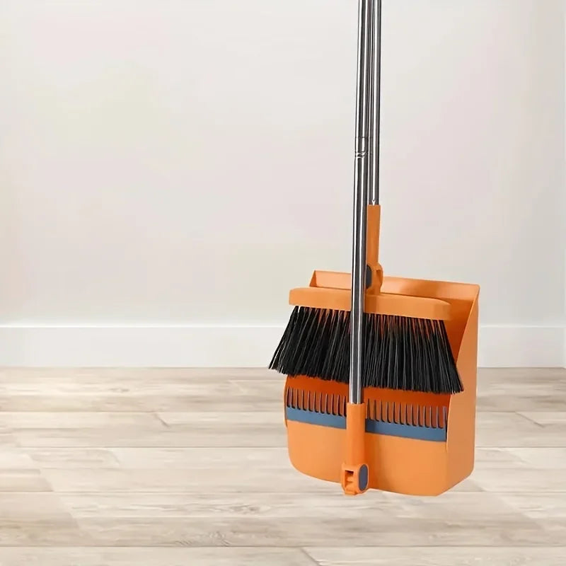 Set Broom and Dustpan with Long Handle – Durable Sweeping Kit for Home, Office, School, Dorm Cleaning