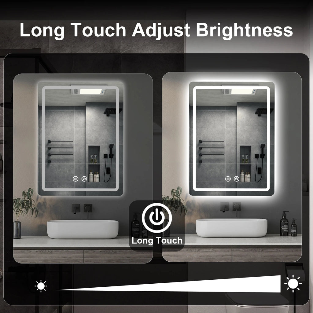 LED Bathroom Mirror Vanity-Mirrors with Backlit Lights Fogless Makeup Mirror