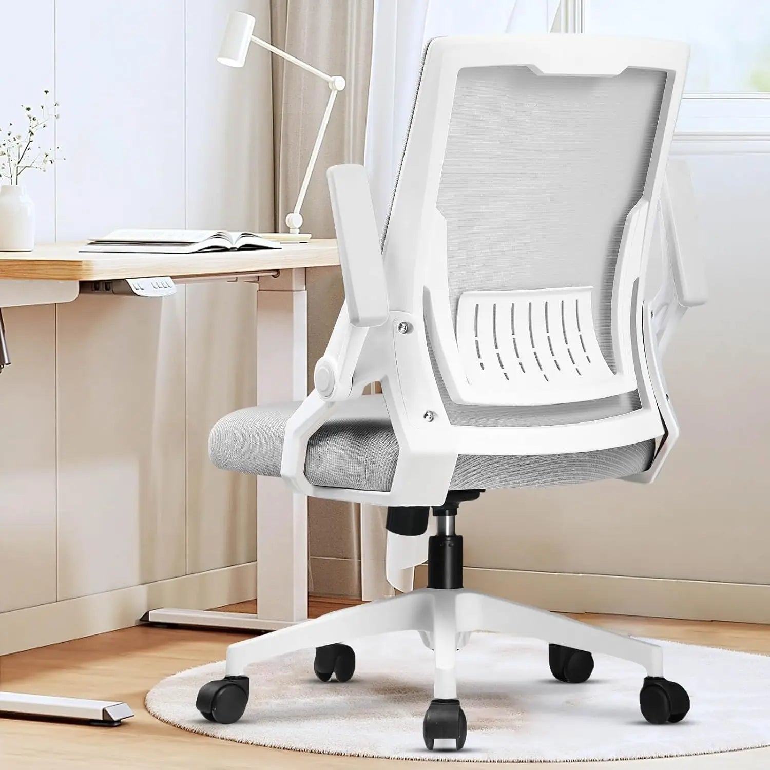 GTRACING Ergonomic Office Chair Flip-up Armrests Executive Computer Chair for Home Office Breathable Mesh Comfy Lumbar Support