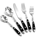 20pcs Black Silverware Set for 4 Vintage Flatware with Black Bakelite Handle