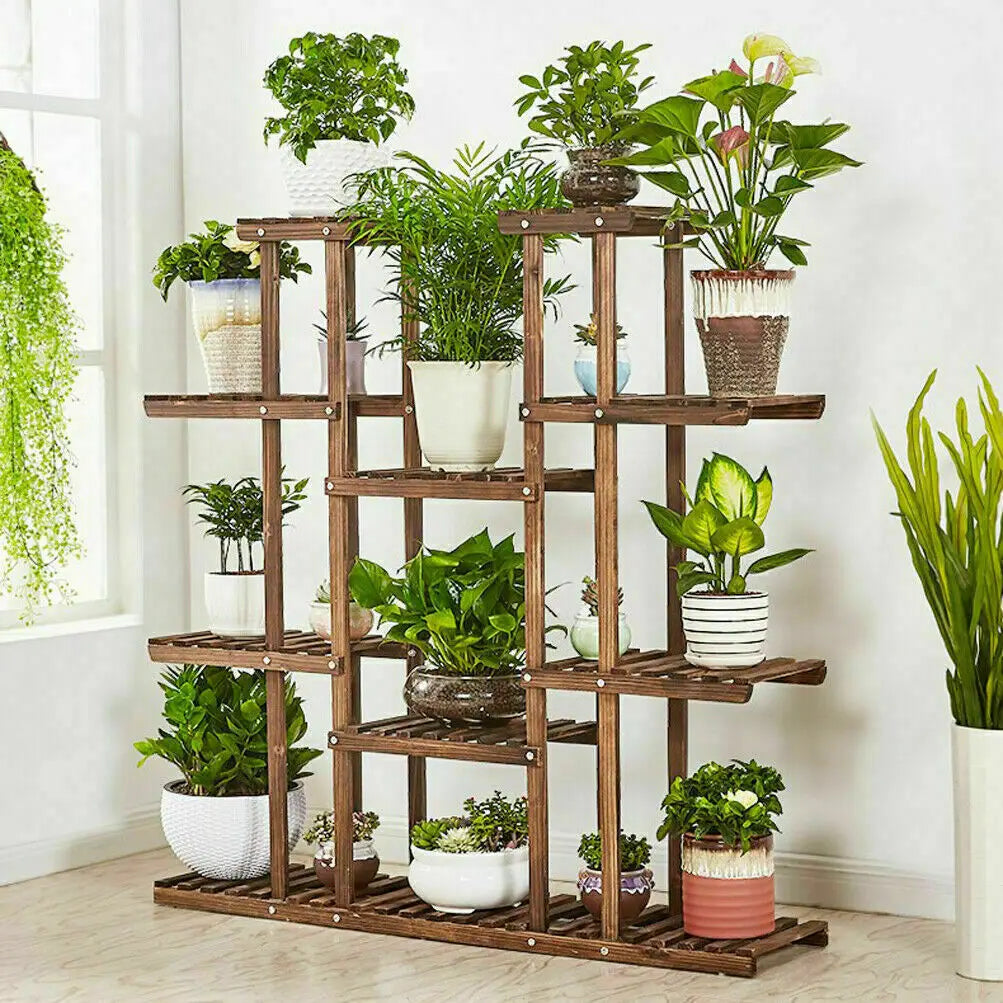 Wooden Plant Shelf Flower Pot Stand Indoor Outdoor