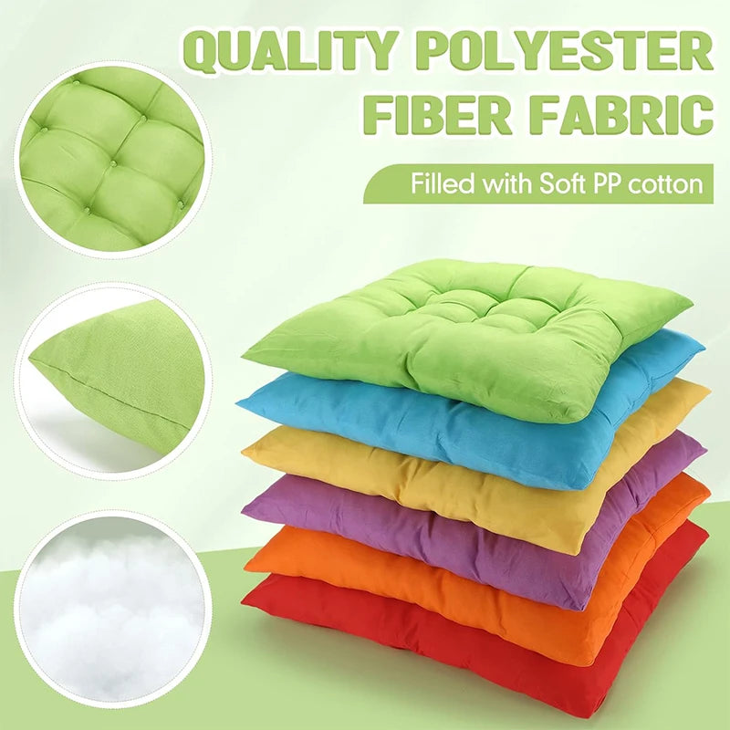 Chair Pads Cushions for Dining Chairs with Ties Square Floor Pillows