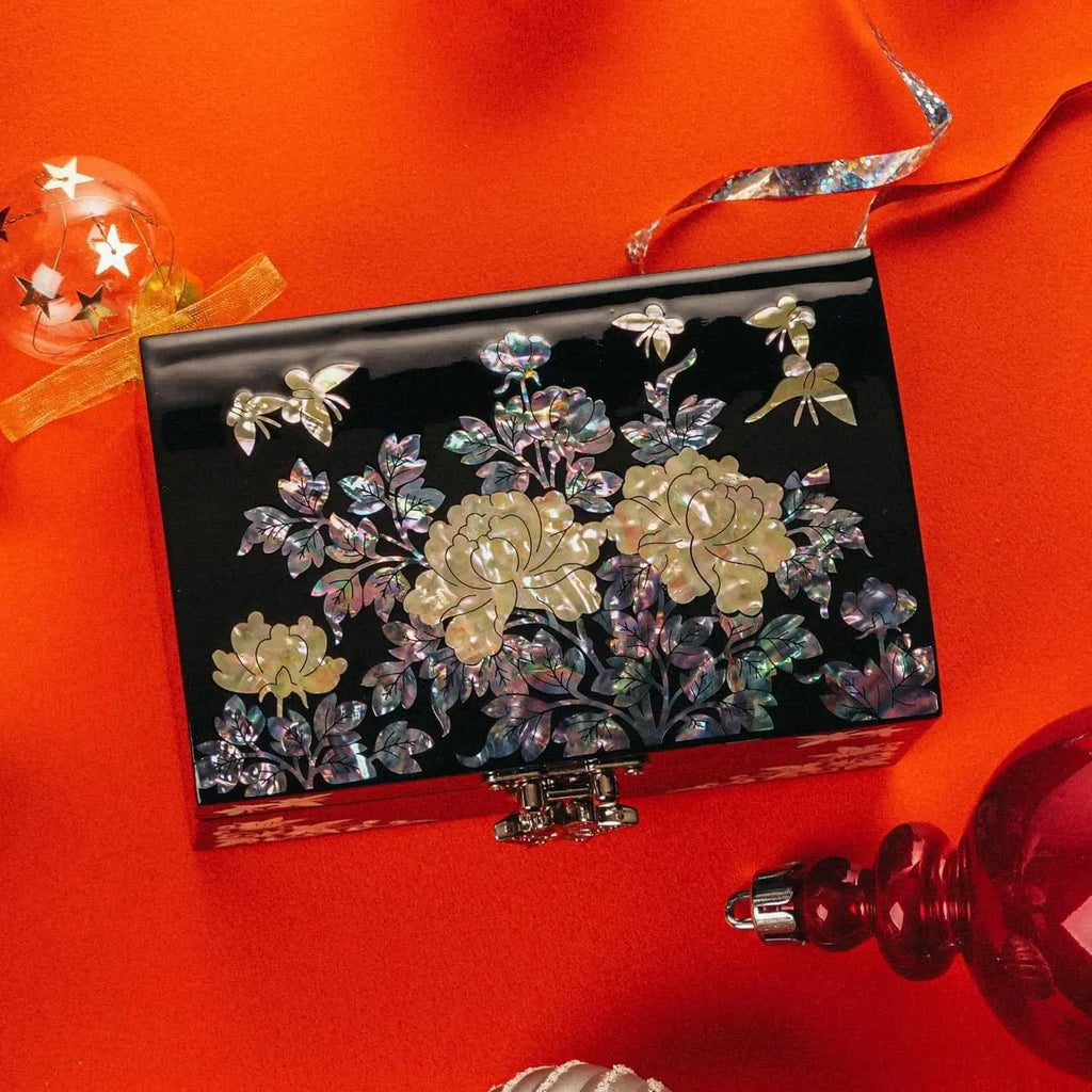 Handmade Mother of Pearl Jewelry Box with Mirror