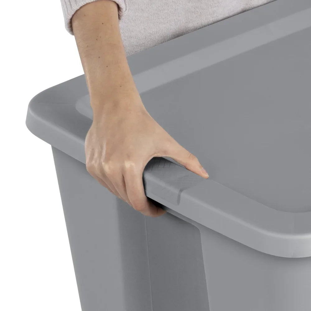 30 Gallon Storage Bin Stackable Container with Lid and Integrated Handles