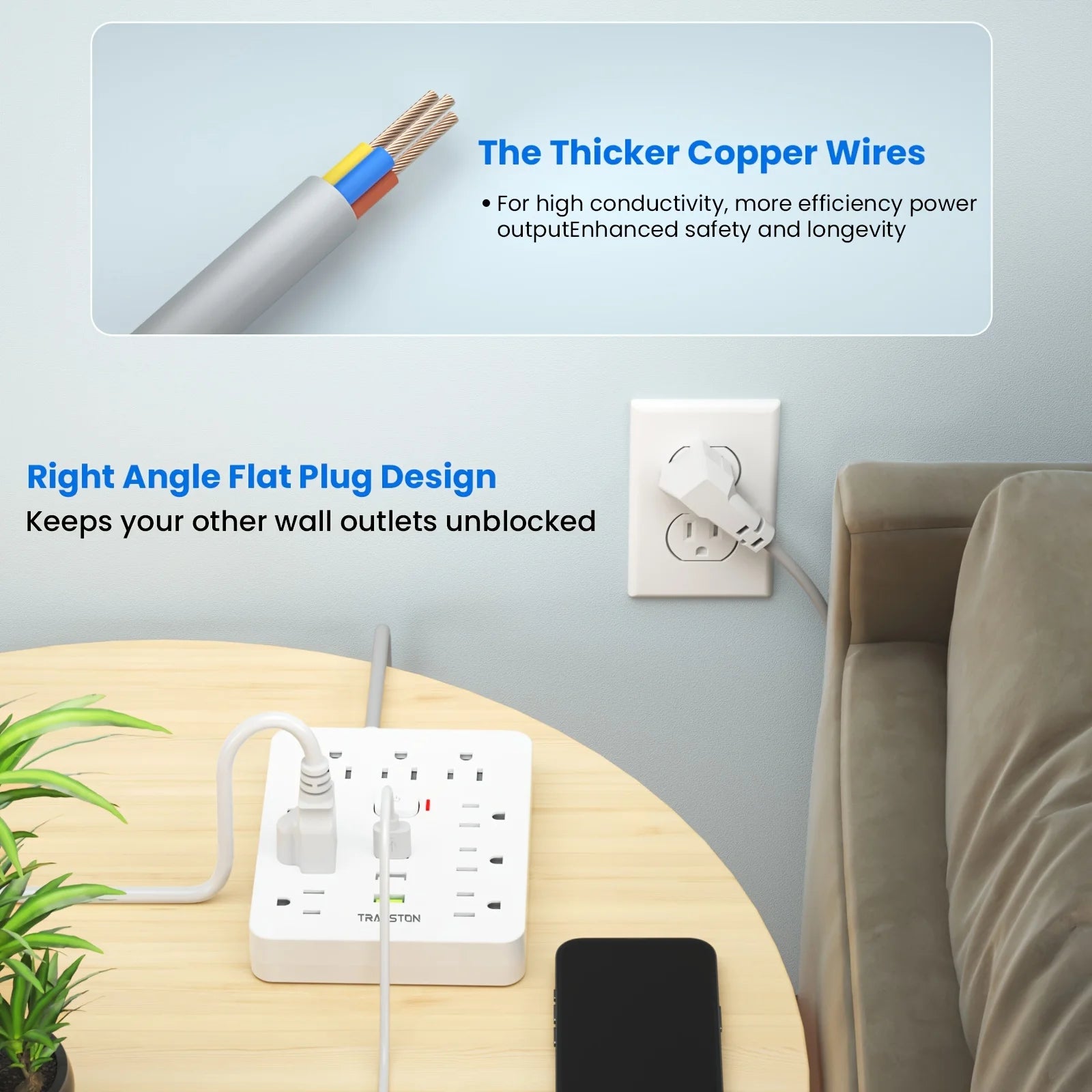 Power Strip Power Outlet with Surge Protector