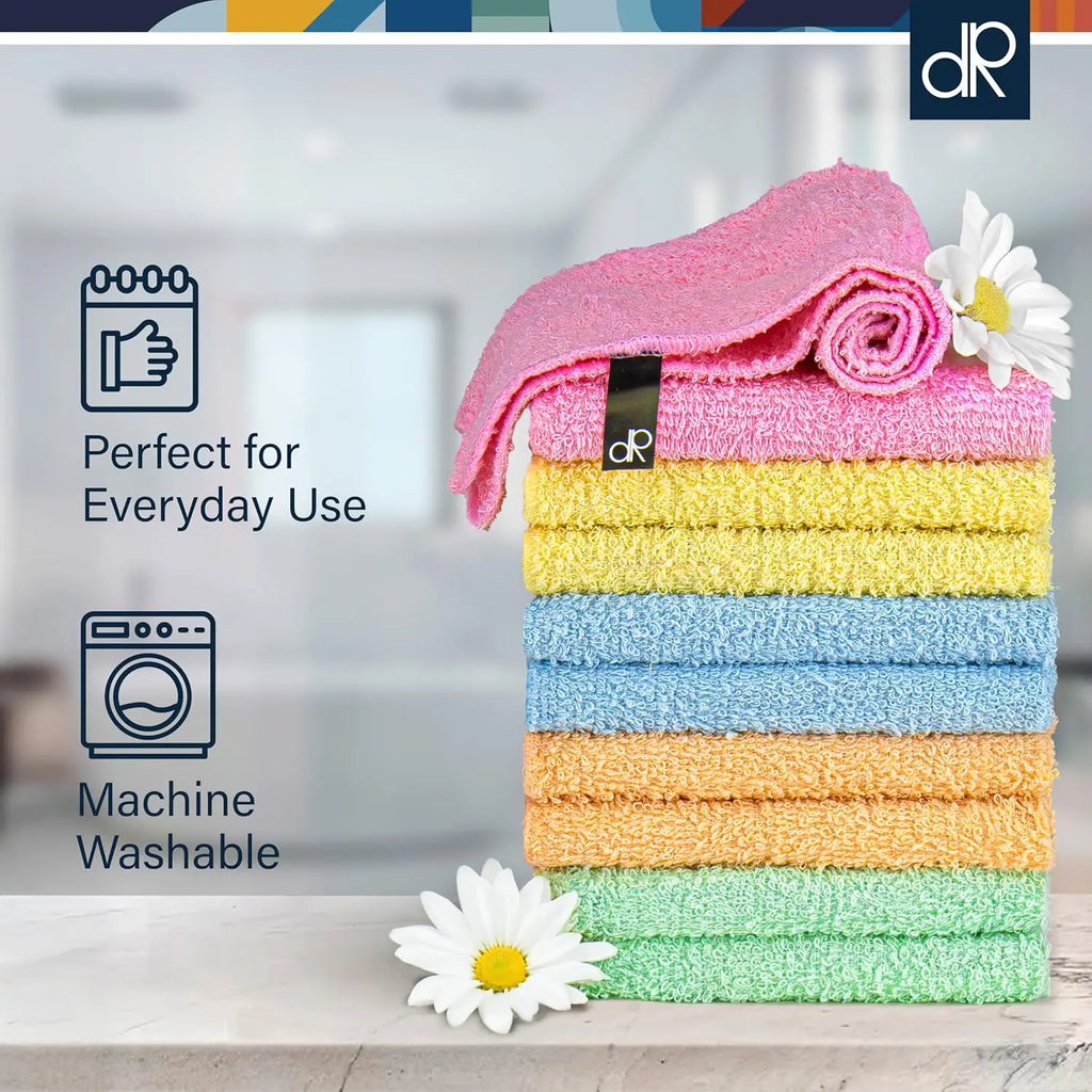 10 Pack Cotton Wash Cloths, Soft Absorbent 12x12 Inch