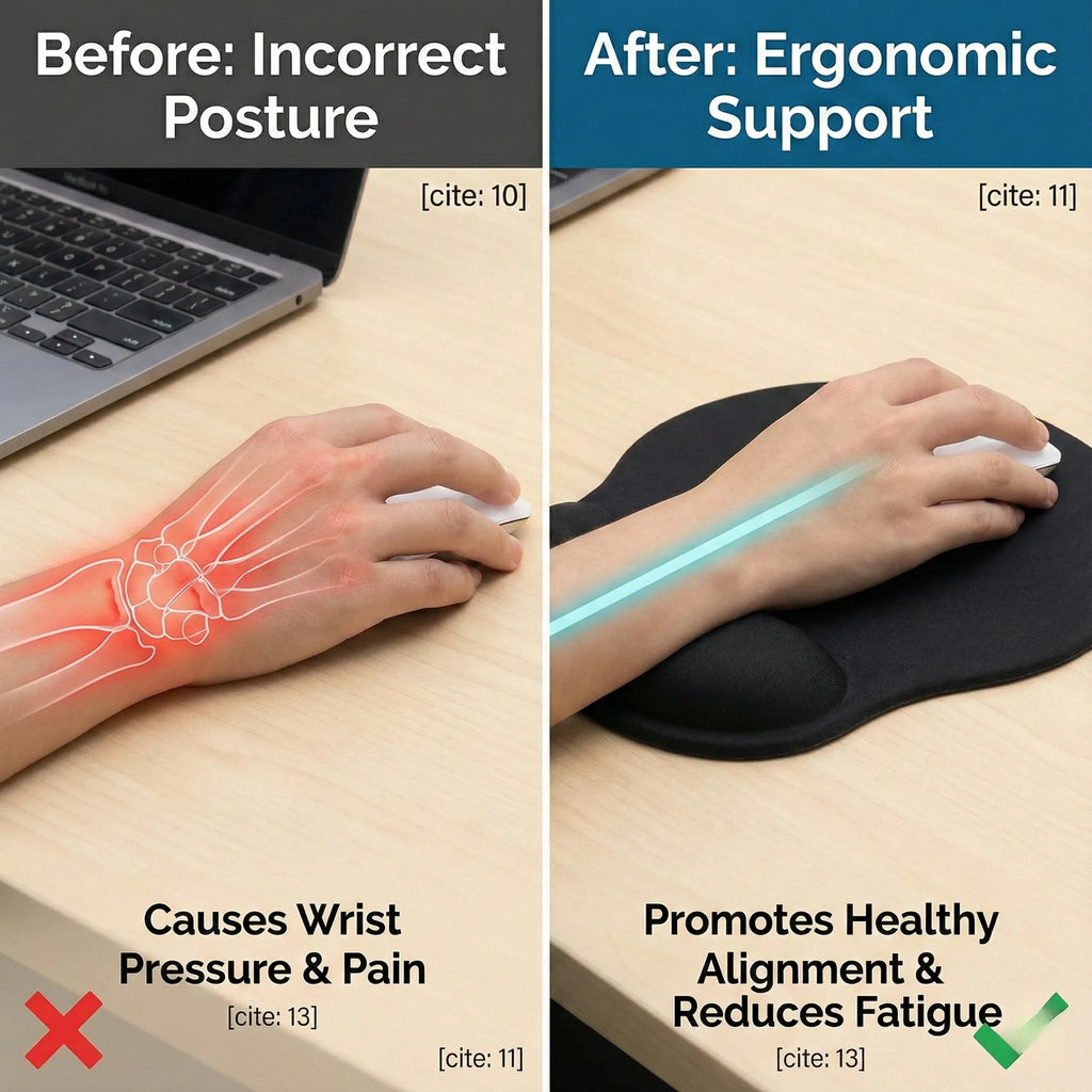 9x8.26in Ergonomic Mouse Pad with Wrist Rest