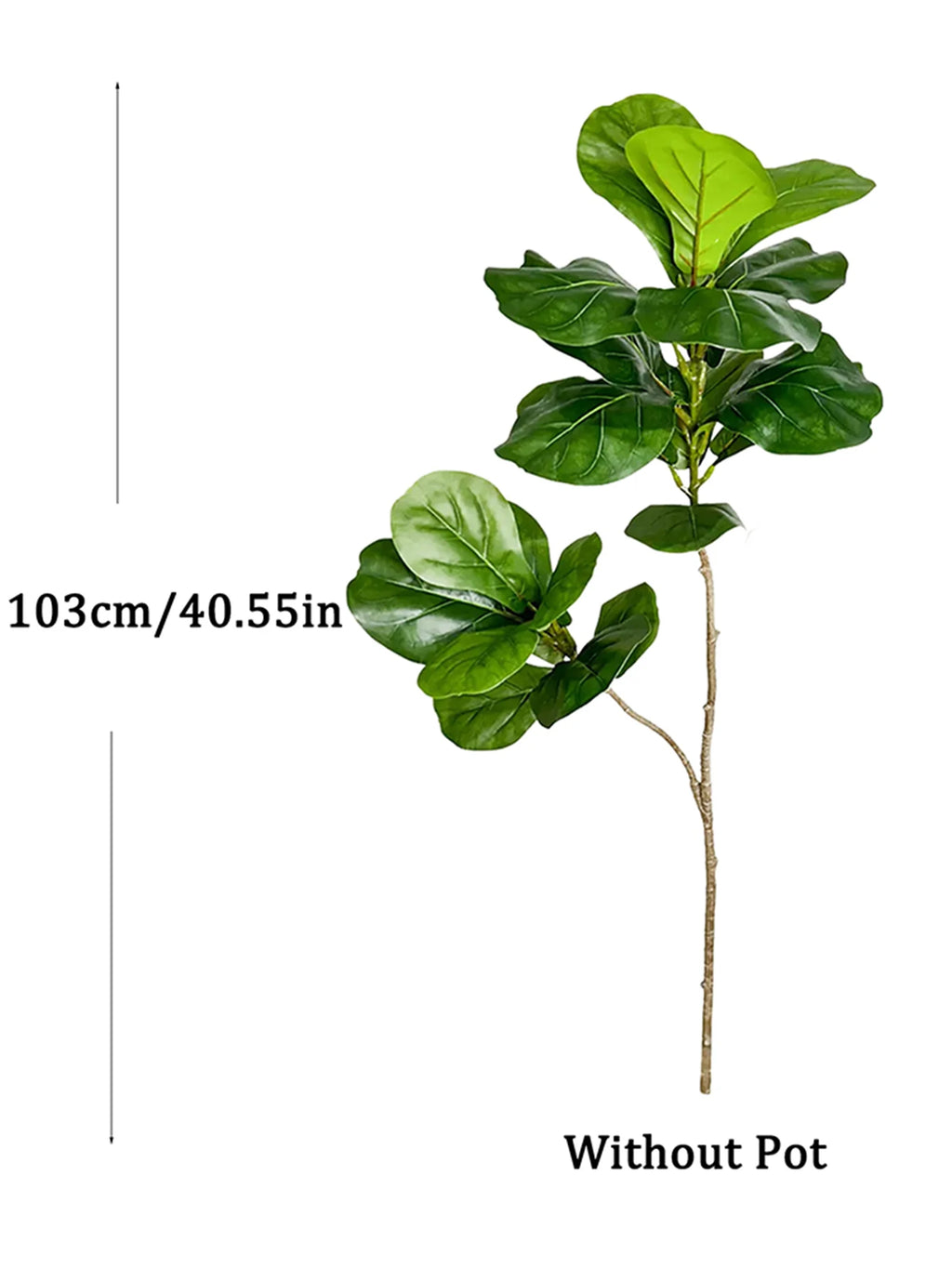 Large Artificial Ficus Tree Fake Rubber Plants Branch Plastic Fiddle Leaves