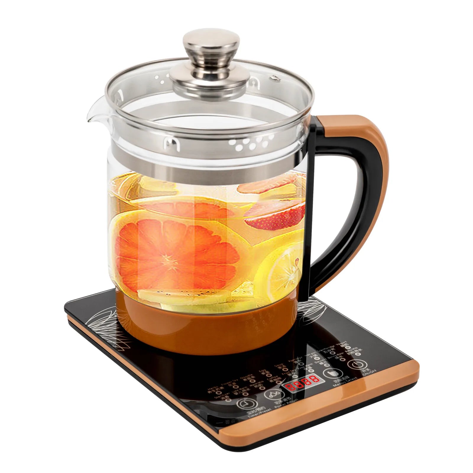 1.8L Electric Glass Tea Kettle - Multifunction Hot Water Boiler with Keep Warm & 6 Temp Settings