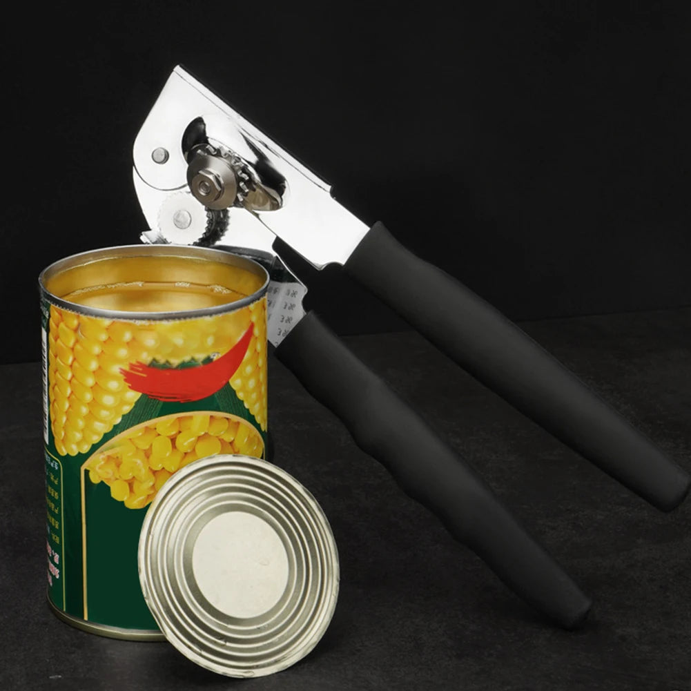 Stainless Steel Can Opener Razor Sharp Bottle Opener Soft Ergonomic Handle Manual Can Opener for Multifunctional Kitchen Tool