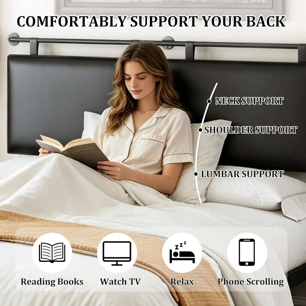 Queen Headboard Only, Wall Mounted Hanging Upholstered Bed Head Board Sturdy and Durable Solid Wood Bed headboard, Fabric Headbo
