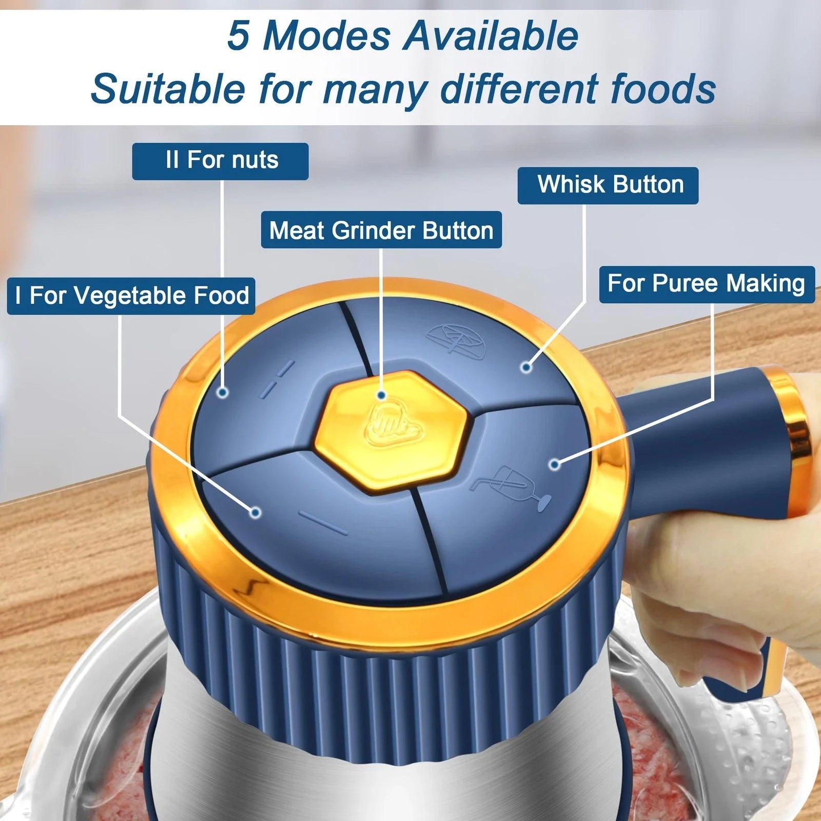 5L Electric Meat Grinders Vegetable Slicer Chopper