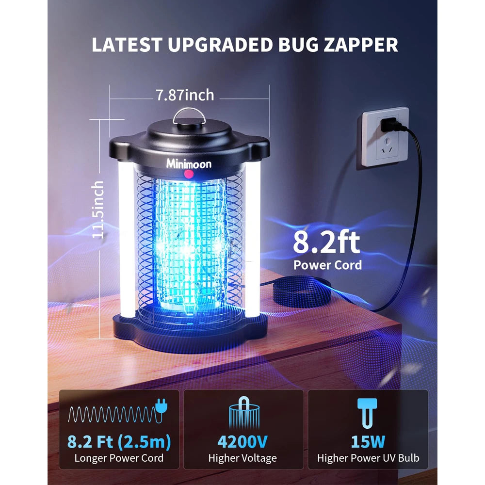 Minimoon Bug Zapper Outdoor Mosquito Zapper with Dual LED Light