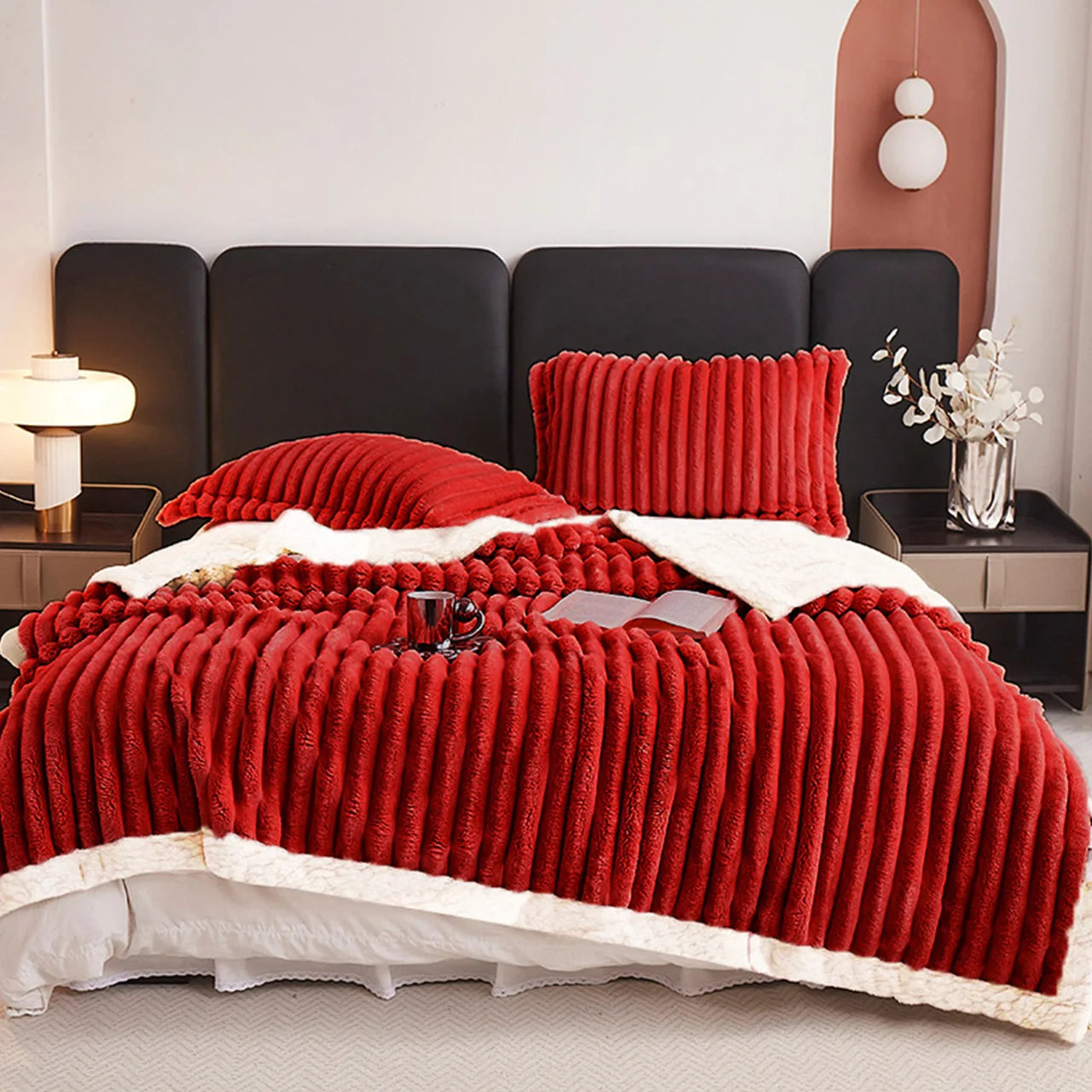 Weighted Fleece Blanket -Warm, Throw for Bedroom, Living Room, Student Dorm