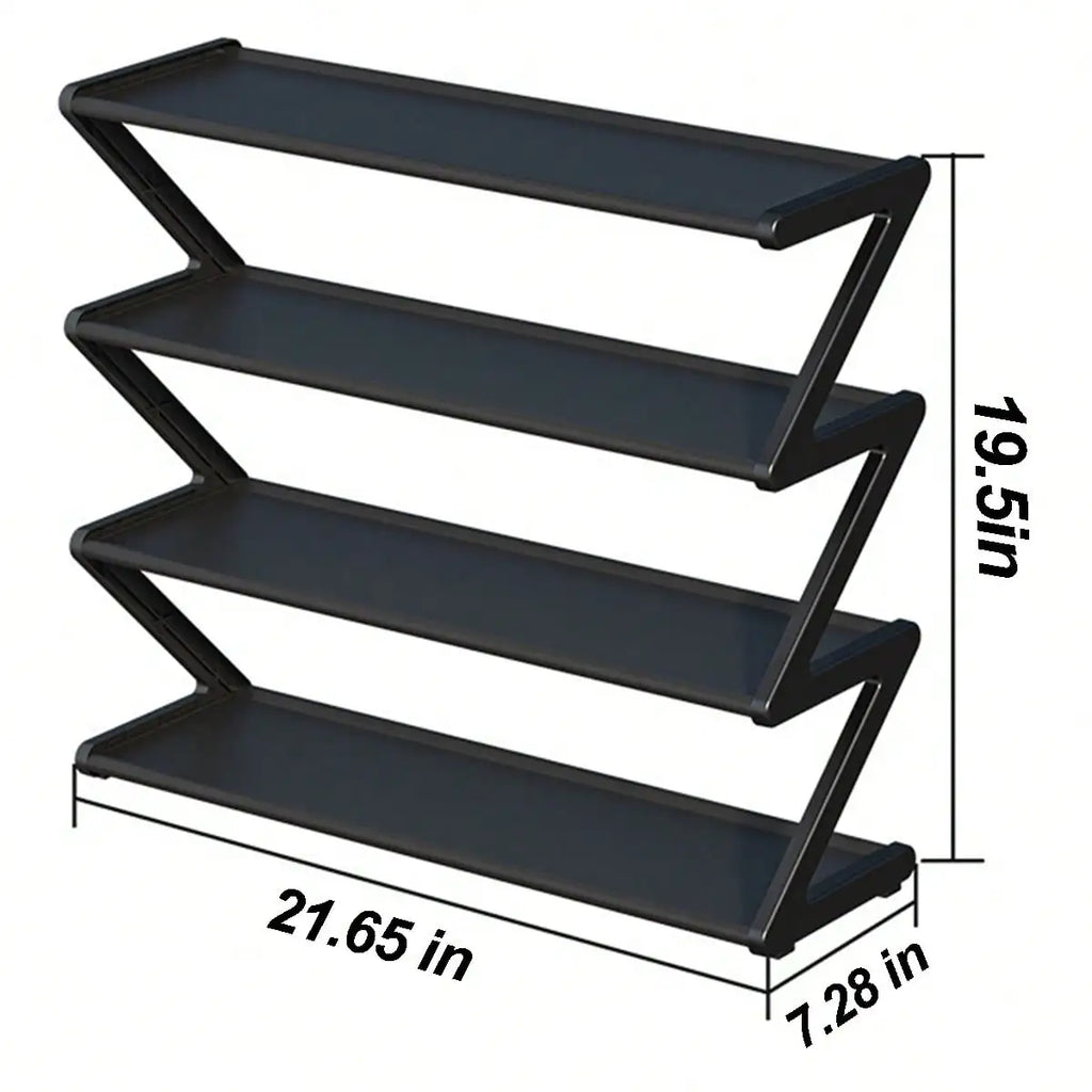 Large Z-shaped Pink Plastic Shoe Rack