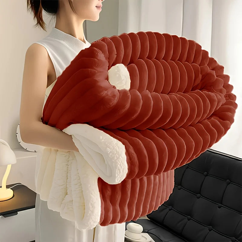 Weighted Fleece Blanket -Warm, Throw for Bedroom, Living Room, Student Dorm