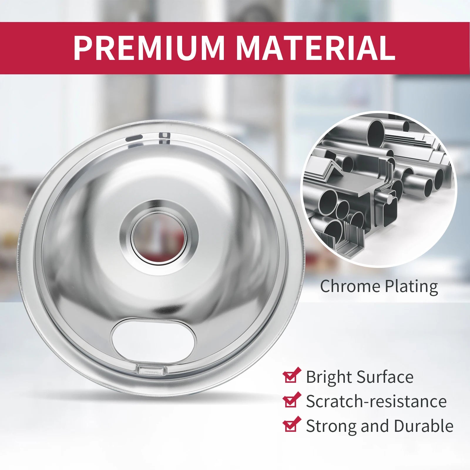 Stove Burner Drip Pans for Electric Stove Top-Compatible with Whirlpool Electric Range
